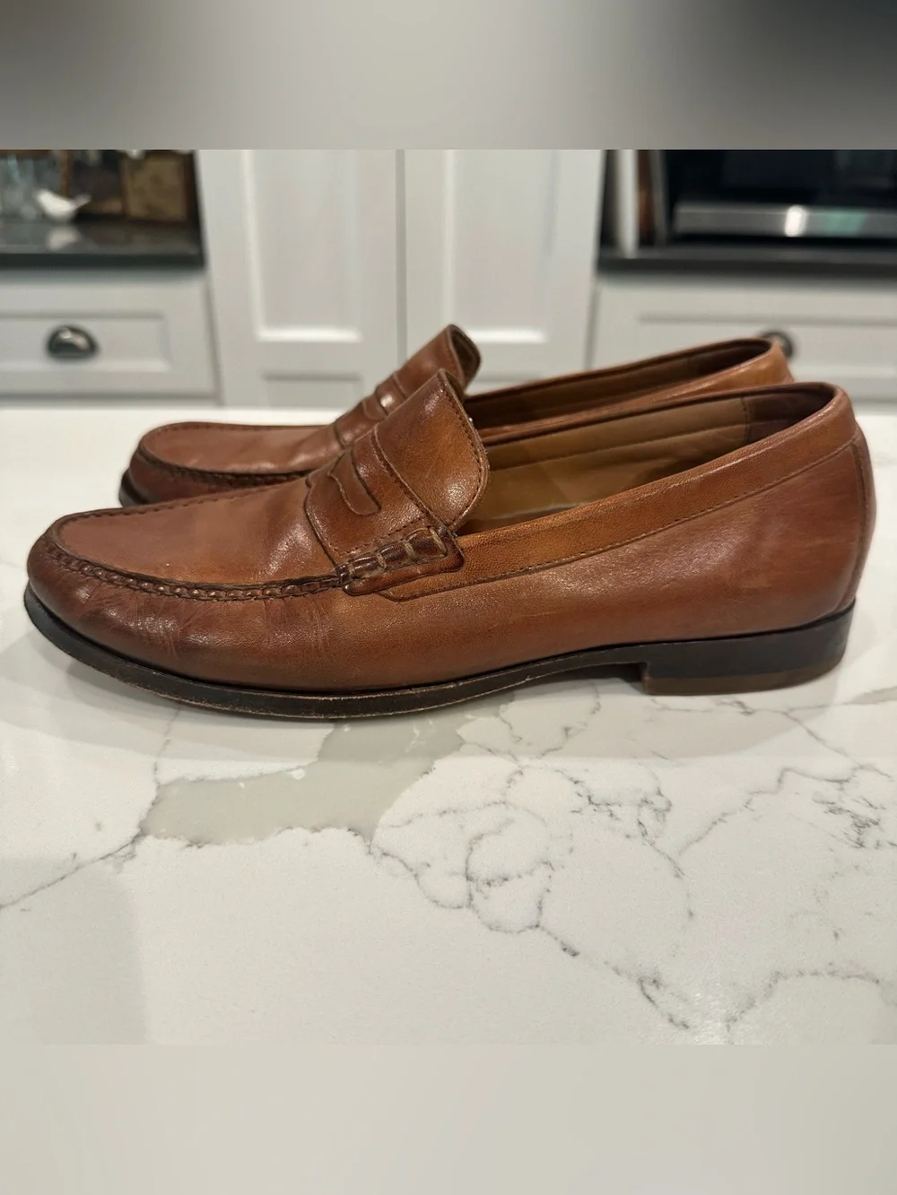 Cole Haan Pinch Penny Loafers Mens Sz 8 Brown Leather Preppy Dress Shoes Slip On
